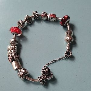 Red themed Pandora bracelet